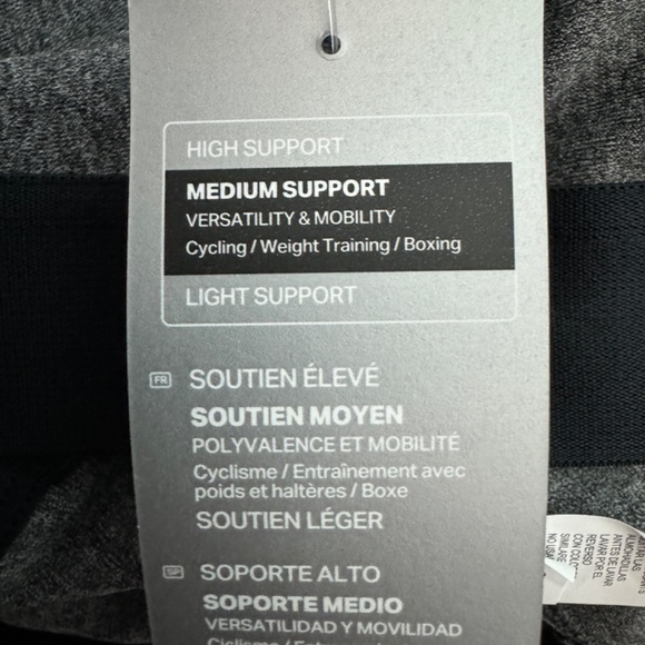 Under Armour Women’s Plus Size 1X Black Gray Logo Mid Crossback Sports Bra New - Picture 11 of 12